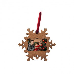 Christmas Dark Wooden Snowflake Classic Tree Ornament 